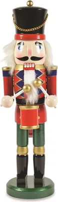 Produktbild von Nussknacker Trommler Holz rot/blau 36 cm