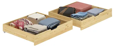 Produktbild von Bettkasten-Set für Betten 80x190cm Staukasten- 2-teilig - Kiefer massiv 90.10-S12