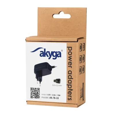 Produktbild von Akyga Universal Power Adapter AK-TB-33 5.0V / 2.0A 10W 5.5 x 2.5 mm 1.5m