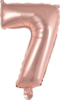 Image de amscan® 9909695 Ballon en plastique Mini chiffre 7 - 35 cm, rose