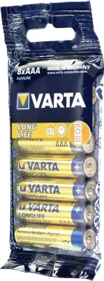 Zdjęcie produktu dla Varta 4103, Alkali, Zylindrische, 1,5 V, 44,5 mm, 10,5 mm, 11 g, 8 Stück