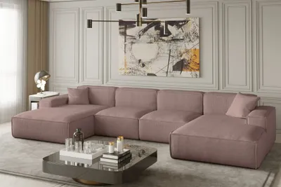 Produktbild von Wohnlandschaft U-Form CELES in Stoff Scala Rose