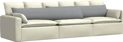 Image de vidaXL Coussin de canapé 2 pcs gris clair 200 x 40 cm Tissu