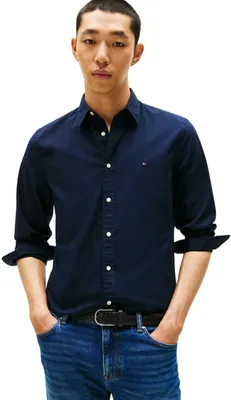 Zdjęcie produktu dla Koszulka męska Tommy Hilfiger, materiał: poplin, krój: slim fit, kołnierzyk: kent, kolor: niebieski (Desert Sky)