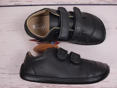 Obrázok produktu pre Kožená obuv bar3foot 3BE39/LT99 black, hydrofobizovaná, zapínanie na suchý zips, barefoot