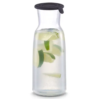 Produktbild von Glasdekanter mit Silikondeckel, Glas, Kanne, 700 ml, schwarz