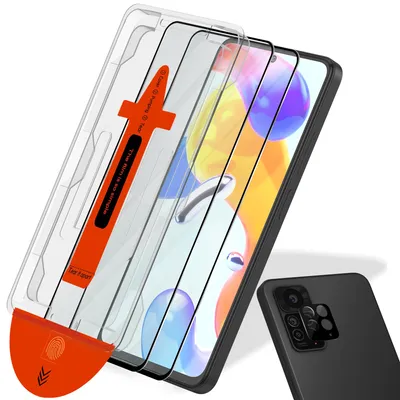 Zdjęcie produktu dla 2-pak Xiaomi Redmi Note 11 Pro Szkło ochronne na ekran & 1-pak ochrona obiektywu - Szkło hartowane | [Automatyczna instalacja] - Bez bąbelków