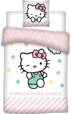Produktbild von Hello Kitty Stars Bettwäsche-Set 140×200cm, 65x65 cm