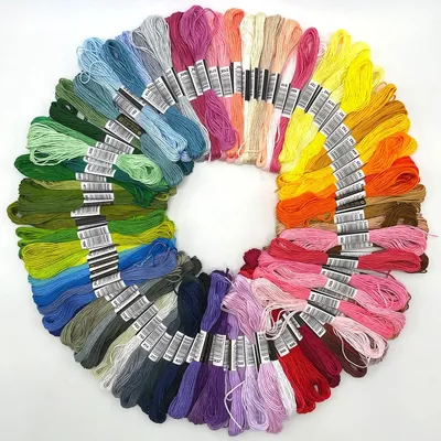 Stickgarn-Set, 100 Farben Regenbogen, 8 m pro Strang, Baumwolle