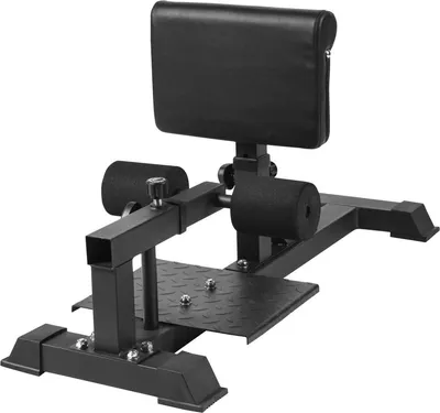 Produktbild von GORILLA SPORTS® Sissy Squat Maschine - Verstellbar, 101 x 37,5 x 49,5-59,5 cm, bis 130 kg Belastbar, Schwarz - Kniebeugentrainer, Beintrainer, Deep Sissy Squat, Kniebeuger Fitnessgerät