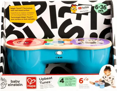 The image shows the packaging of a baby musical toy.