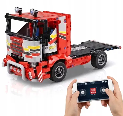 Immagine prodotto di Mould King 15003 camion RC in mattoncini da costruzione, 577 pezzi – kit telecomandato con app e telecomando 2,4 GHz, cabina ribaltabile