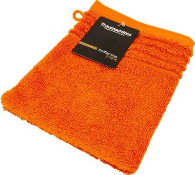 Produktbild von Traumschloss Frottier-Line Premium Waschhandschuh 16 x 21 cm orange 100% ägäische Baumwolle mit 600g/m²