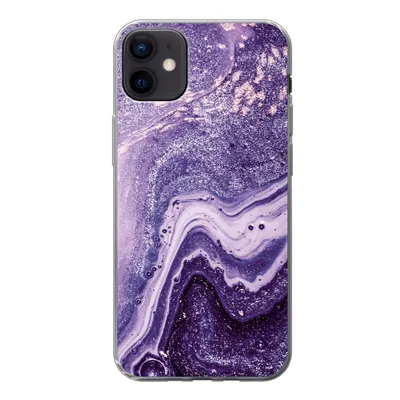 Produktbild von MuchoWow® Handyhülle Schutzhülle Hülle für iPhone 12 mini Naturstein - Glitzer - Luxus Silikon Softcase Handy Hülle - Bild