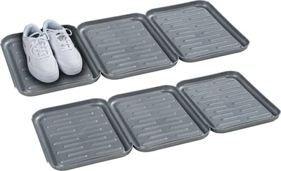 Produktbild von Schuhabtropfschalen-Set - Grau - Kunststoff - je 27 x 35 cm - 6er Set
