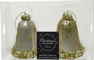 Produktbild von Kaemingk Weihnachtsbaumanhänger Glocke aus Glas perle