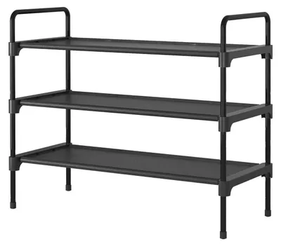 Productafbeelding van Schoenenrek voor in een kast, stabiele schoenenopslag, ruimtebesparend, smal, 67,1 x 29,9 x 57,4 cm, zwart