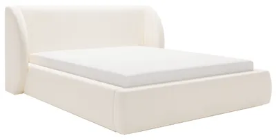 Produktbild von Polsterbett 160 x 200 Barcelona - Polsterbett mit Bettkasten, Lattenrost - Doppelbett, Samt (Creme - Komodo 10)