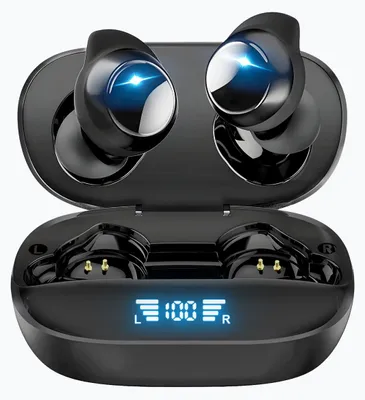 Productafbeelding van Siltcon® SoundWave Pro Sport - Volledig Draadloze Oordopjes – Oortjes Draadloos – Oordopjes – Oortjes - Bluetooth Oordopjes - Noise cancelling - Universeel - BT 5.3 - 48u op 1 lading - Blijven altijd zitten - Zwart