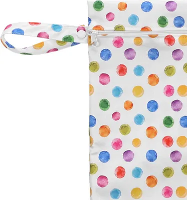 Image de XKKO Sac à couches Wetbag M 30x45 cm pour 5-6 couches en tissu mouillées(pois)