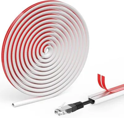 Produktbild von Selbstklebende Kabelschutzschlauch - Kabelschutz für Heim und Büro - 2 m - Weiß - Flexibler PVC