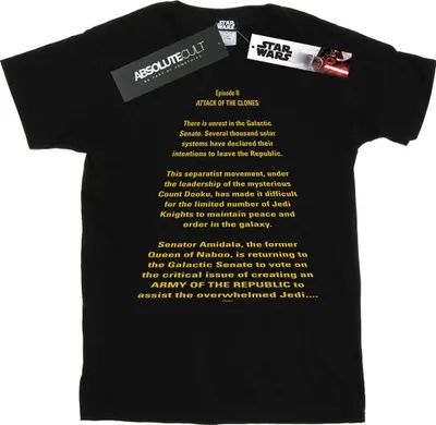 Produktbild von Star Wars - "Attack Of The Clones Opening Crawl" T-Shirt für Herren BI46520 (XL) (Schwarz)