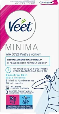 Immagine prodotto di Veet Sensitive strisce di cera per bikini e ascelle, delicato sulla pelle, 16 pezzi