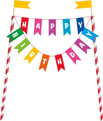 Image de Décoration pour gâteau « Happy Birthday » multicolore - taille unique