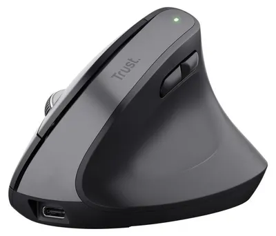 Zdjęcie produktu dla Trust Bayo+, Po prawej stronie, Projekt pionowy, Optyczny, RF Wireless + Bluetooth, 2400 DPI, Czarny