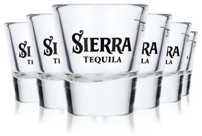 Produktbild von 6x Sierra Tequila Tequila Glas Stamper Kurzer 2cl Shotglas nur Logo