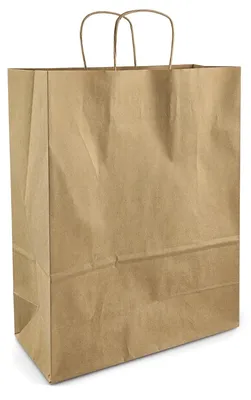 Obrázok produktu pre 20 hnedých nákupných tašiek s rúčkami, rozmer 32x40x12 cm, vhodné na darčeky – balenie 20 kusov, farba: hnedá (32x40x12 cm)