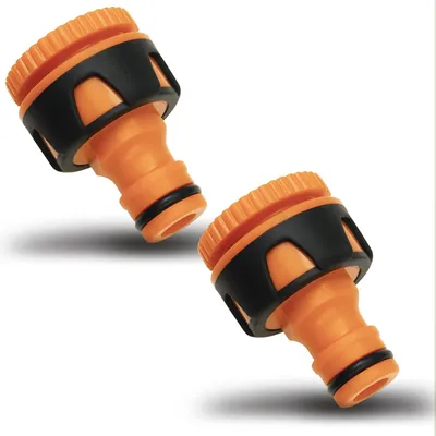 Imagen del producto de Adaptador para grifo, de plástico, de 3/4 y 1/2 pulgada, 2 unidades, para mangueras de jardín