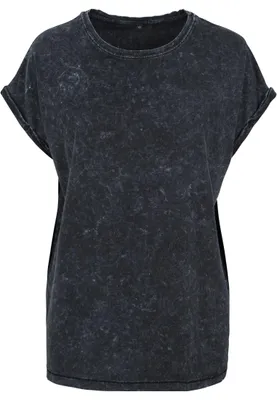 Immagine prodotto di Build Your Brand BY053 | T-shirt a spalla estesa lavata con acido da donna - Colore: Nero - Taglia: M