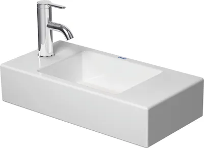 Productafbeelding van Duravit Vero wastafel met één gat aan de linkerkant, 50 x 25 cm, zonder overloop