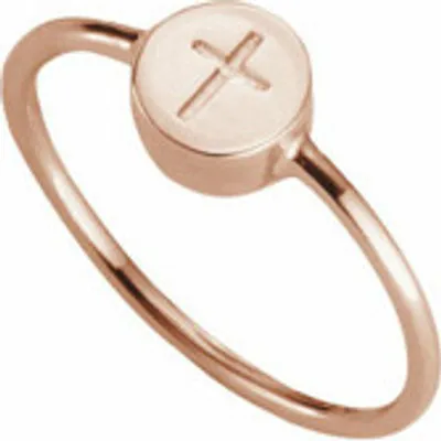 Produktbild von Cai Ring 925/- Sterling Silber rotvergoldet Kreuz 41184723828830