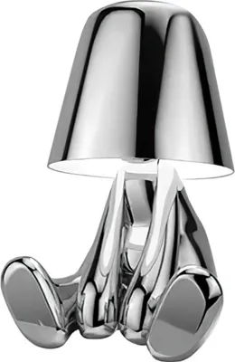 Produktbild von Nachttischlampe mit Touch Steuerung, Dekorative Thinker Statue LED Schreibtischlampe, USB Aufladung 3 Helligkeitsstufen Dimmbare Tischlampe（silver A）