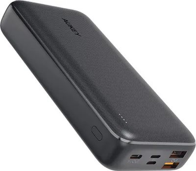 Produktbild von AUKEY PB-N74S Power Bank 20000mAh 22.5W QC 3.0 PD 3.0 5xUSB SCP LCD Black, 20000 mAh, Lithium, Schwarz