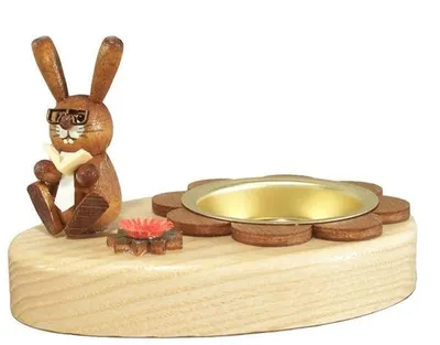 Produktbild von Osterdekoration Teelichthalter Hase mit Möhre BxHxT 10x6x7cm NEU