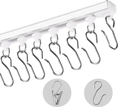 Image de Rails de rideaux de plafond Support de plafond 3m Adhésif Crochet de montage au plafond