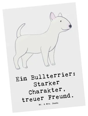 Produktbild von Mr. & Mrs. Panda Postkarte Bullterrier Freund - Weiß - Geschenk, Loyalität, Postkarten, treue Begleiter, Motivkarte, Hunderassen Vielfalt, Hundeliebhaber, Ansichtskarten