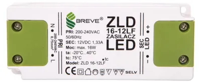 Obrázek produktu pro LED napájecí zdroj, 12V DC, 16W, ZLD 16-12LF, 1,33A, 19712-9025