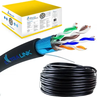 Produktbild von Extralink CAT5E FTP (F/UTP) Venkovní gelovaný Síťový kabel kroucený pár 100M