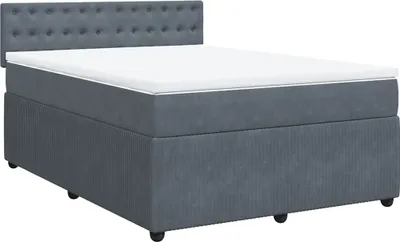 Produktbild von vidaXL Boxspringbett mit Matratze Dunkelgrau 160x200 cm Samt