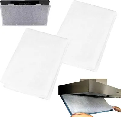Obrázek produktu pro Univerzální, řezející se filtr do digestoře – 12 kusů – 45 x 43 cm – Možnost řezání – Vícevrstvý filtr do digestoře – Filtr do digestoře – Bílá barva