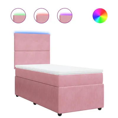 Produktbild von Boxspringbett mit Matratze Rosa 90x200 cm Samt