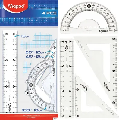 Produktbild von Startset Mini-Lineal 15 cm. 2 Winkelmesser. Winkelmesser Tasche Maped 242815