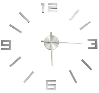 Produktbild von Moderne Wanduhr - 3D XXL Wanduhr 100 cm - Große Wanddekoration - Anpassbare Größe - Silber