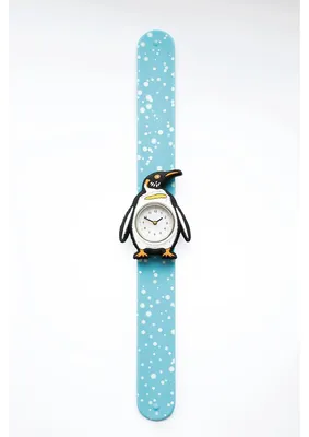 Immagine prodotto di Mava Time Pals Pinguin Slap Armbanduhr für Kinder by analoge Silikon Slapwatch für Jungen & Mädchen, Tierdesign, Geschenkidee