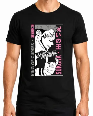 Productafbeelding van Jujutsu Kaisen SUKUNA, Koning van de Vloeken, Anime, Esthetisch T-shirt voor heren, zwart, maat L