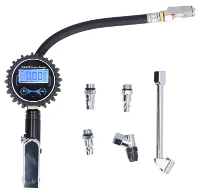 Obrázek produktu pro Manometr na pneumatiky 300 PSI, digitální LCD displej, 4 jednotky, pro osobní automobily, dodávky, motocykly a terénní motocykly